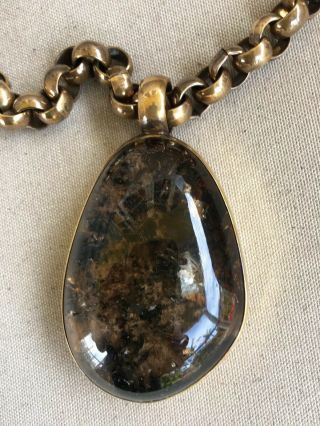 Stephen Dweck Vintage Amber Pendant With Chain Necklace