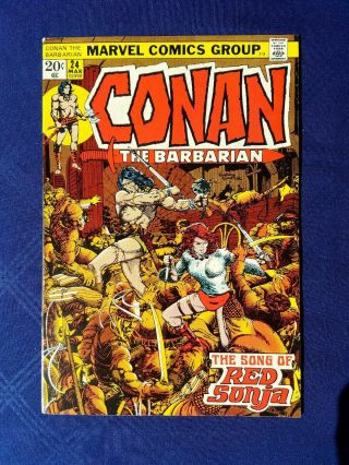 Conan The Barbarian 24 (1972) Vf/nm 9.  0 1st App Of Red Sonja Bronze Age Key