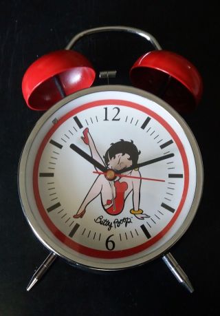 Betty Boop Alarm Clock Red Chrome Rare Htf