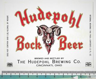 Usa Irtp Ohio O.  Cincinnati The Hudepohl Brewing Co.  Bock Beer