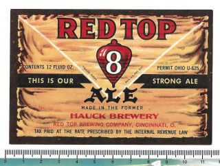Usa Irtp Ohio O.  Cincinnati Hauck / Red Top Ale Beer U - Permit