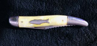 Vintage Imperial Prov Usa Pearl Handle Fishing Pocketknife