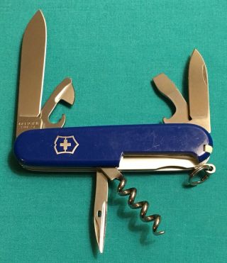 Victorinox Swiss Army Pocket Knife - Blue Spartan - Camping Multi Tool Logo
