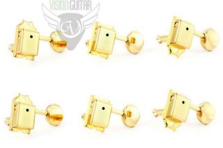 Gotoh Vintage Style Staggered Tuners 6 In Line (strat/tele) - Sd91 Gold