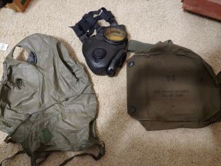 Us Military Field Protective Gas Mask M17a1 Size M And More