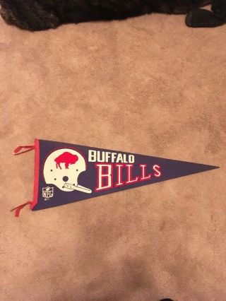 Vintage Buffalo Bills One Bar Full Size Pennant Nfl Ny
