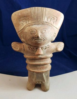 Vintage Aztec/ Mayan Terra Cotta Clay Pottery Figure Statue Mexico