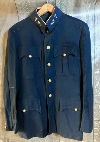 Vintage York National Guard 7th Regiment Dress Blues Uniform Coat Usa