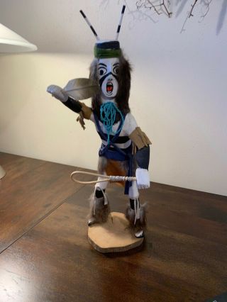 Vintage Hopi Kachina Doll - 15 Inch Clown Dancer Signed By D Smith