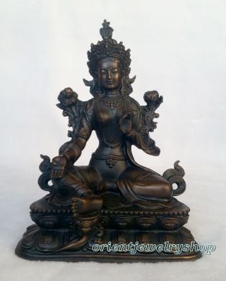 Antique Tibetan Vintage Buddhism Old Bronze God Buddha Statue