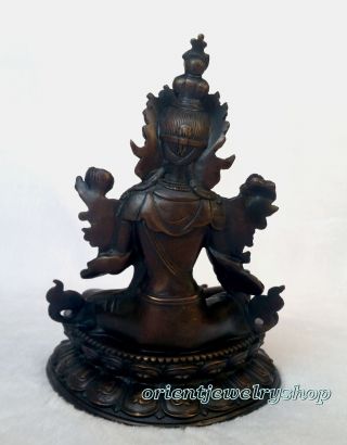antique Tibetan Vintage Buddhism old Bronze God Buddha Statue 3