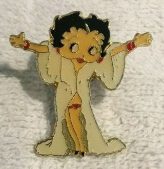 1 1/4 " Betty Boop Metal Hat / Lapel Pin White Gown