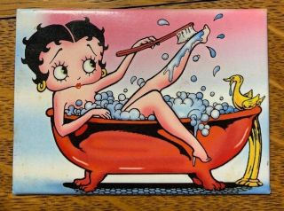 Betty Boop Magnet In A Bubble Bath Magnet Size 2 1/2 " X 3 1/2 " Good Conditon
