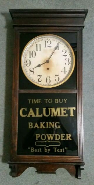 Calumet Baking Powder,  Sessions Clock Co. ,  Advertising Wall Clock,  Vintage 1900 