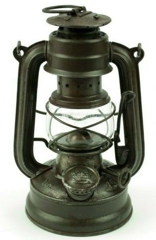 Vintage Lantern Feuerhand Atom Nr.  75 German Kerosene Oil Storm Lamp Wehrmacht