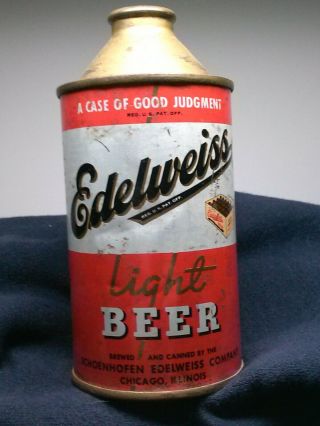 Edelweiss Light Beer 12 Oz.  Cone Top.  Chicago,  Il