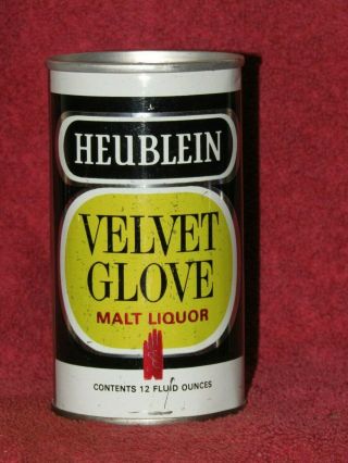 Heublein Velvet Glove Malt Liquor Tab Top Beer Can Theo.  Hamm Brewing Co