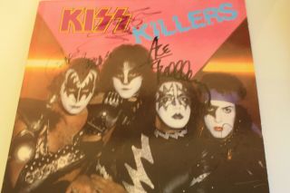 Kiss " Killers " Personally Signed Lp By 3 Stanley,  Simmons,  Carr,  Frehley