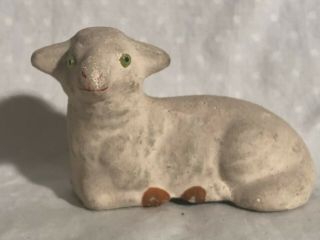 Antique Paper Mache Composition Toy Lamb Sheep Germany