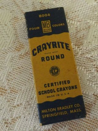 Vintage Milton Bradley 8004 Crayrite Crayons Four Colors Yellow Blue Red Green