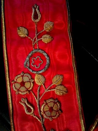 Masonic Vintage Rose Croix Set of Regalia Collar & Apron in FABULOUS 3