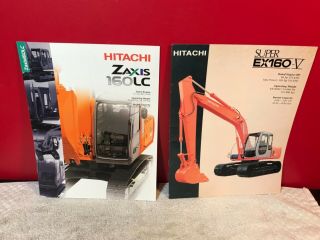 2 Rare Hitachi 160 Excavator Dealer Sales Brochures 11 Page