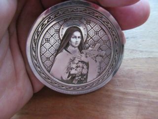 Antique Medal France Sancta Therese De L Enfant Jesus Signed,  B Wicker.  Gr