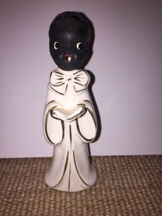 Black Americana Porcelain Figure Of A Black Choir Boy Singing.