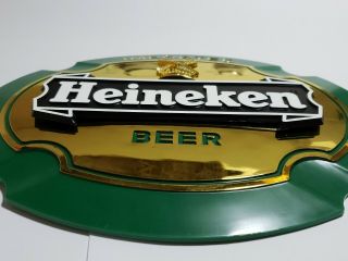 HEINEKEN Imported Dark Beer Green Vintage Old Plastic Sign Windmill Reflective 3