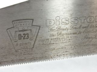 HENRY DISSTON HANDSAW 8TPI D23 D 23 STRAIGHT SHARP JT111 2