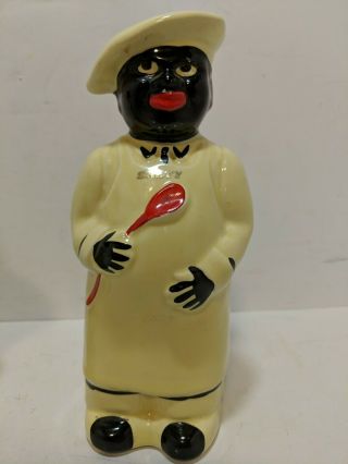 Vintage Black Americana Salty and Peppy Yellow Salt Pepper Shakers7.  5 inches, 3