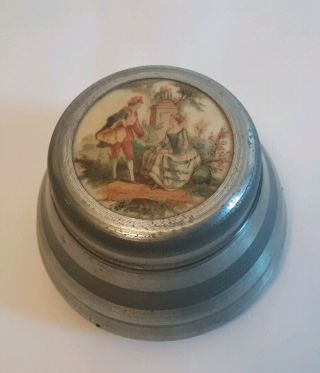 Vintage Musical Powder Box Courting Couple