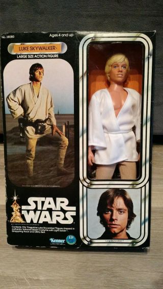 Vintage Star Wars Luke Skywalker 12 Inch Complete W/ Box Kenner 1978