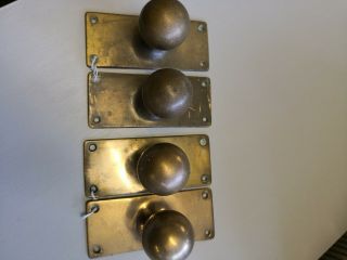 2 Pairs Of Vintage Brass Door Knobs