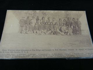 Vintage Photo Sioux Warriors Prisoners Pine Ridge At Fort Sheridan Illinois 1891