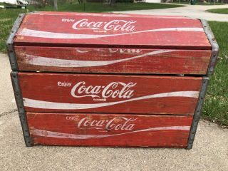 Vintage Coke Coca Cola Wooden Crate Chest Rare Vintage Hinged Box