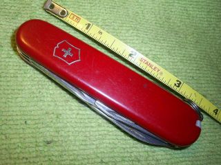 Vintage Victorinox Classic Red Swiss Army Pocket Knife 3.  5 " Spartan Multi - Tool