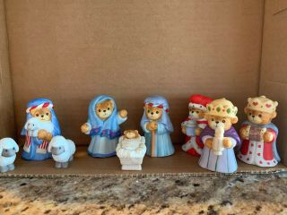 Lucy & Me Bears 9 Piece Nativity Set: Mary,  Joseph,  Shepherd,  Sheep,  Wise Men