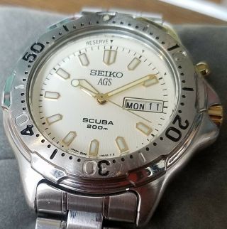 Vintage Seiko Ags (kinetics) Scuba Diving 200m Watch For Men