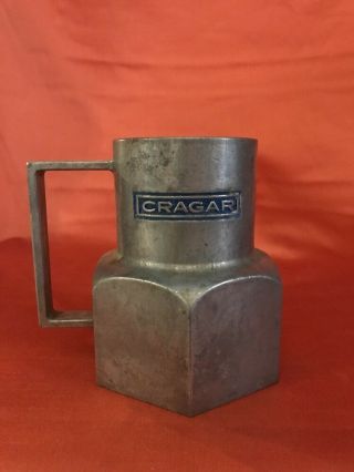 Vintage Cragar Chug A Lug Nut Mug Cup 6 " Metal Beer C3