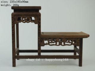 Chinese Old Suanzhi Wood Hand Carving Desk Modelling Wooden Support C01