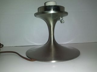 Vintage Mid Century Modern Laurel Lamp Base Mushroom Tulip Brushed Nickel