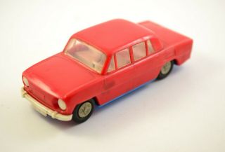 Vintage Rare Red Skoda S 100l Plastic Friction Toy Car