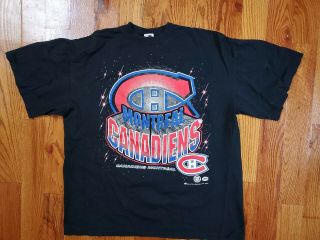 Vintage 1994 Montreal Canadiens Softwear Athletics Nhl Hockey T - Shirt Mens Xl