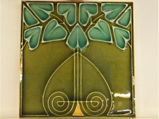 Servais Art Nouveau Tile,  Circa 1905 - 1910