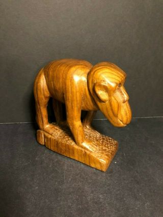 Antique Hand Carved Wood African Tribal Art Monkey Baboon Sculpture Doorstop 7 "