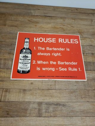 Vintage Windsor Whiskey Bar Sign Imported Canadian Whiskey