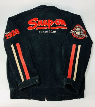 Vintage Snap On Tools Leather Jacket Size Large Black Choko Racing