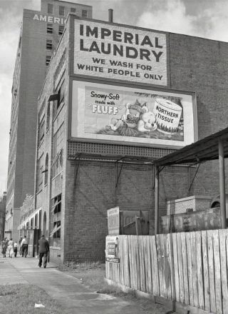 1951 Whites Only Laundry Photo,  Segregation Black Civil Rights Birmingham,  Alabama