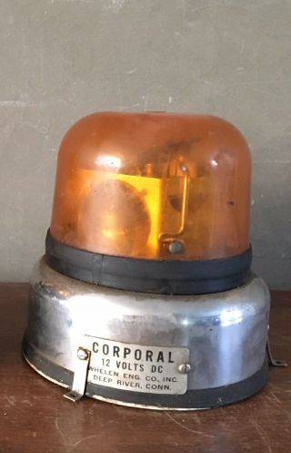 Vintage Whelen Corporal Amber Rotating Beacon Emergency Light